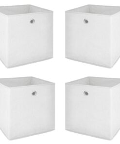Weißes 4er Set Faltboxen für Raumteiler und Regale | 4er Set weiße Faltboxen - perfekt für die Organisation deines Schr