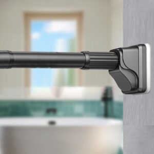 Teleskopstange 50-75cm Schwarz für Fenster und Badezimmer ohne Bohren Rutschfeste Verstellbar