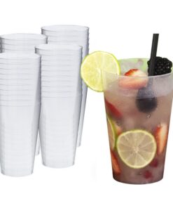 Silverkitchen 40x Partybecher - Hartplastik, Mehrweg Trinkbecher, für Partybesuch, Made In Germany, 400ml, Rustikal, Gro