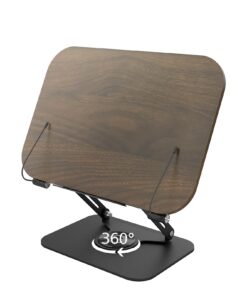 Rotatable Book Stand mit Holzbasis und Schwarz Lackierung, ideal für Bookkeepers und Kochbuchhalter | Drehbarer Notenst