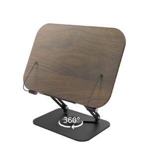 Rotatable Book Stand mit Holzbasis und Schwarz Lackierung, ideal für Bookkeepers und Kochbuchhalter | Drehbarer Notenst