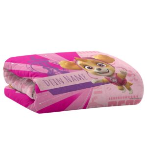 PICANOVA – PAW Patrol Skye Personalisierte Kuscheldecke für Kinder – Premiumqualität Fleecedecke 510g/qm – Unschlagbar W