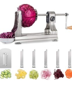 WellToBe CS 668 Spiralschneider mit 6 Klingen & 4 Saugnapf für Veg Pasta Zucchini Spirale