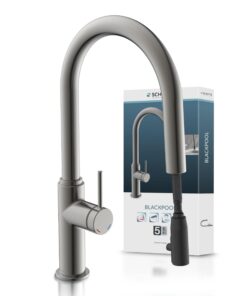 SCHÜTTE 79562 Blackpool Küchenarmatur Black, 360 Grad Wasserhahn, Spültischarmatur mit Einhebelmischer, Graphit