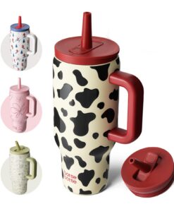 Bottlebottle 30oz Kaffeebecher Edelstahl BPA-frei Reise Büro Uni Sport Geschenk Kuhmuster
