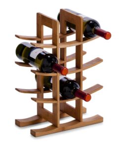 Zeller Weinregal Bambus für 12 Weinflaschen - Naturmaterial - 1 Packung 29 x 16 x 42 cm