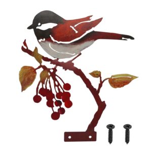 CAINCAY Metall Rostige Vögel Gartendeko für Outdoor Herbstdeko Outdoor, Rostige Vögel für Gartenstatuen und Teichfiguren