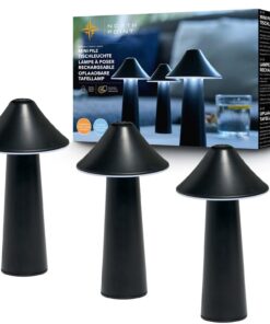 Northpoint Moderne LED Akku Tischleuchte in Pilzform stufenlos dimmbar USB-Ladung (schwarz) Northpoint Moderne LED Akk