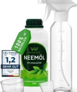 WENDOWERK® Neemöl 250ml - inklusive Sprühdose und Messbecher - einzigartige Emulgatoren zum direkten Anwenden - natürli