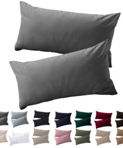 Kissenbezug 40x80 Anthrazit - Bügelfrei & Knitterfrei für Kopfkissen 2er Set -Comfort & Durability für Ihr Bett