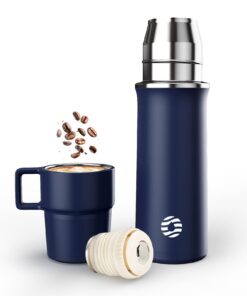 Healter Thermoskanne Dunkelblau 600ml Warmhalteflasche Outdoor Thermalflasche BPA-Frei Campen