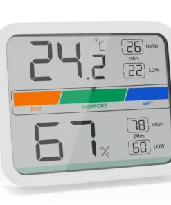 LIORQUE Digitales Thermo-Hygrometer Innen mit Magnet & MIN/MAX – Zimmerthermometer für Zuhause, Weiß