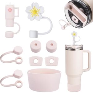 OWLMATE 9 Stück Cup Zubehör für Rose Quartz Becher - Quencher Zubehör, Auslaufschutz, perfekt für 1,2 l- und 850 ml-Bech