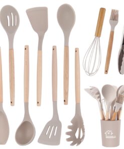 Kochutensilien Set 11 Stücke | Silikon Küchenutensilien | Spülmaschinenfest | Kochgeschirr | Küchen Utensilien Set mit H