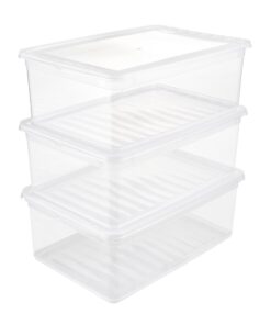 Kepper Aufbewahrungsboxen mit Air Control System - 3-teiliges Set - Transparent - 14 cm Hoch - 39 x 26,5 x 14 cm - Bea