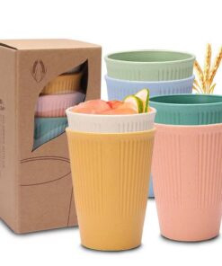 6 ER Kunststoffbecher, BPA-Frei für Heiße & Kalte Getränke, für Kinder und Erwachsene, Mikrowellen- und Spülmaschinenfes