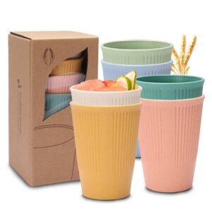 6 ER Kunststoffbecher, BPA-Frei für Heiße & Kalte Getränke, für Kinder und Erwachsene, Mikrowellen- und Spülmaschinenfes