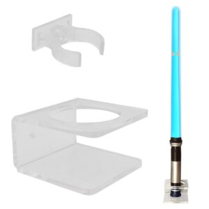 YYST Klare Lichtschwert-Wandhalterung - Für Zimmereien & Büros - Geräteinklusive - Hochwertige Hardware - 100x50mm