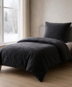 MALIKA Winter Plüsch Bettwäsche Nicky-Teddy Cashmere Coral Fleece 135x200 cm Anthrazit Design MALIKA Winter Plüsch Bett