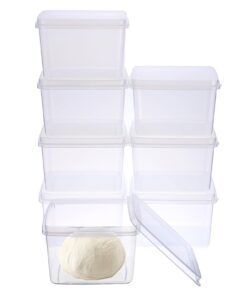 SUMTree 8 Stück Transparente Pizzaballenbox für Party und Picknick mit Teig, Obst, Keks und Nüsse 15 x 15 x 10 cm, 2 Lit