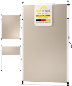 Sol Royal Senkrechtmarkise für den Balkon - Vertikalmarkise 100x310cm - Sichtschutz & Sonnenschutz - Windschutz - Beige