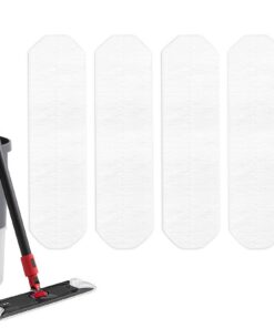 4 Stück Waschbare und langlebige Mopps kompatibel mit Vileda H2PrO und O-Cedar H2PrO für alle Böden - Waschpads in Weiß.