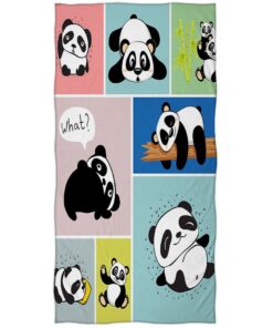 Zomer Strandtuch Bedrucktes Mikrofaser Badetuch Süßer Panda 70x140cm Softer als Frottee