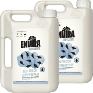 Envira Silberfisch Abwehrspray 2 x 2 Liter - Langzeitwirkung gegen Silberfische & Papierfische - Effektiv für Wohnräume
