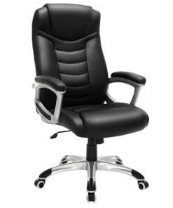 SONGMICS Ergonomischer Bürostuhl, robust und langlebig, geschäftsmäßig, im Büro, maximale Rückenstütze, OBG21B, 52 x 53
