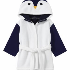 FishingDino Kinderschnelltrocknender Bademantel Baumwollfrottee Für Jungen Und Mädchen Größenklasse 74-116