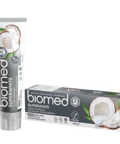 BIOMED Super White Zahnpasta fluoridfrei mit Kokosöl - 99% natürliche Inhaltsstoffe, 100g