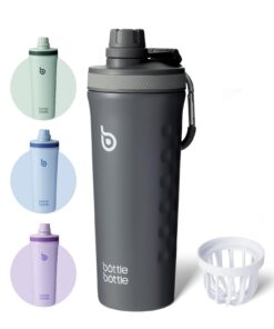 Bottlebottle Shaker Trinkflasche 26oz BPA-frei Protein Shaker für Fitness Grau Bottlebottle Fitness Shaker 26oz Edelst