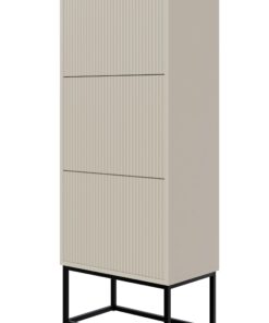 Selsey Schuhschrank Schuhregal - 50 cm - 3 Klappen - Schuh Schrank für 12 Paar Schuhe - Stehend - Graubeige - Schwarze B