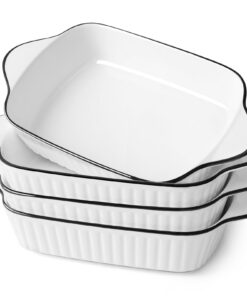 NUTRIUPS Rechteckige Lasagneformen 4er Set, 1L Ofenfest & Mikrowellenfest
