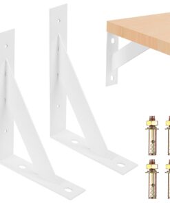**2 x Schwerlastwinkel Regalhalterung Weiß, Wandmontage für Schwerlastkonsole (270 x 190 mm, Weiß)** | **2 x Regalträge