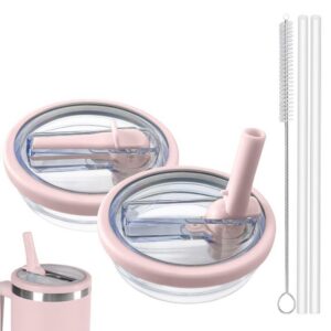 Stanley Cup Auslaufsicher 2 Stück Rosa Wiederverwendbar Ersatzdeckel 40oz Trinkhalme Bürste