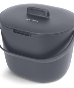Biomülleimer Küche 3,6L - Komposteimer für häuslichen Biomüll - Geruchsdicht und spülmaschinenfest - Bio Mülleimer Anthr