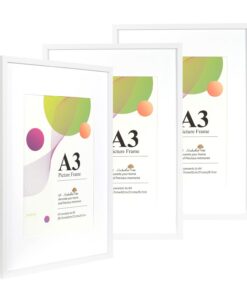 Scholar Tree Weiß A3 Bilderrahmen mit Passepartout, perfekt für Wohnzimmer und Büro, moderne Design, 3 Pack, 29,7 x 42 c