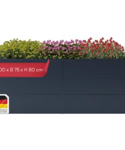 STEELSØN Icarus Hochbeet aus Metall – Stabile & wetterbeständiger Pflanzenkübel für Garten & Balkon – 200x75x80 cm – Für