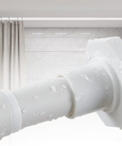 ALLZONE Duschvorhangstangen ohne Bohren, 180 cm, schwere Spannung, für Badezimmer, kein Bohren, rostfreie Duschstange, r
