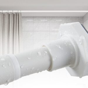 ALLZONE Duschvorhangstangen ohne Bohren, 180 cm, schwere Spannung, für Badezimmer, kein Bohren, rostfreie Duschstange, r