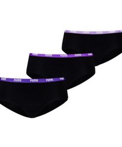 PUMA Damen Hipster Panties +Sexy+Jungfraun+Bei der Workout-Session+Bequeme Trägheit+3 Pack+Puma Fitness Modeaccessoire