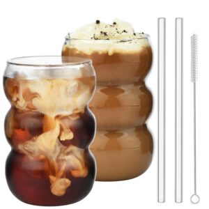 VITEVER Latte Macchiato Gläser Set - 2 Spülmaschinenfest Gläser für Cappuccino, Caffe Lungo oder Americano - Kostenloser