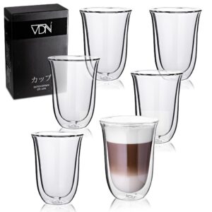 VDN Doppelwandiges Thermoglas - Teeglas - Hitzebeständiges Kaffeeglas - 6er Set