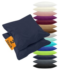 NPlusEins 2er Pack Kissenbezüge aus Jersey-Baumwolle Navy OEKO-TEX STANDARD 100