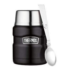 Thermos Stainless King Edelstahl Thermobehälter schwarz matt - absolut dicht, hältSpeisen 9h heiß & 14h kalt | Thermos