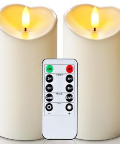 Homemory wasserdichte flammenlose Kerzen für den Außenbereich, LED-Kerzen mit Fernbedienung und Timer | Homemory batter