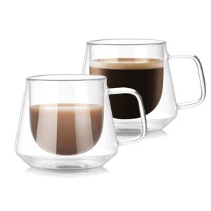 Doppelwandige Latte Macchiato Gläser für Eis, Milch und Espresso, 2er Set 200ml, Borosilikatglas, thermiskeInset: Eis, M