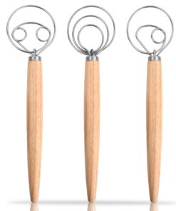 3 Stücke Dänischer Teigbesen Set, Brotteig Schneebesen Mixer 13 Zoll, Eierschläger für Küche - Brot, Teig und Kuchen