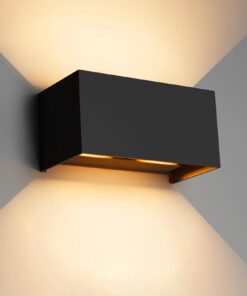 Klighten 24W LED Wandleuchte, Warmweiß, Einstellbarer Abstrahlwinkel, Innenauswahl, IP65, Schwarz